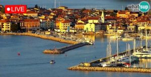 Webcam de Izola: vista panorámica desde Belvedere Hotels sobre el mar Adriático y el golfo de Trieste