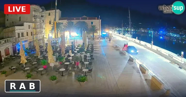 Webcam live del lungomare della città di Arbe (Rab), isola di Arbe, Croazia